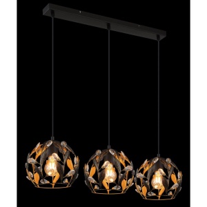 Lustra cu 3 pendule din metal negru MIKA 248081 universul-luminii.ro