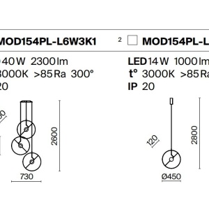 Lustra cu 3 pendule LED design deosebit Reflex - Img 4