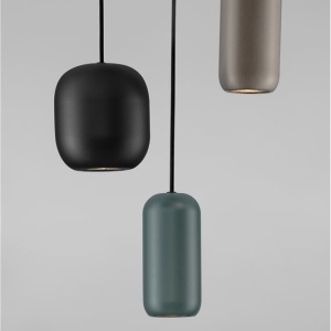 Lustra cu 3 pendule metal negru, maro, verde MARLIN 625921 universul-luminii.ro