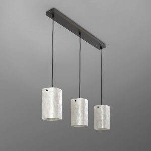 Lustra cu 3 pendule metal negru, sidef alb Nakar - Img 4