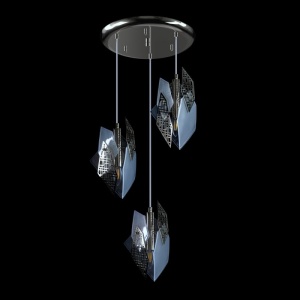 Lustra cu 3 pendule moderna design LUX realizata manual POLYGON 130231 universul-luminii.ro