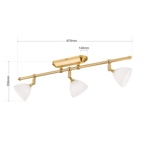 Lustra cu 3 spoturi design modern OPALDESIGN, auriu mat 241291 universul-luminii.ro