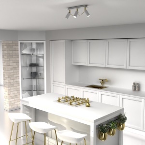 Lustra cu 3 spoturi mini GU10 directionabile design modern PRESTON GOLD alb, auriu 104101 universul-luminii.ro