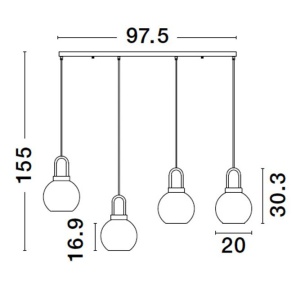 Lustra cu 4 pendule design modern IRVINE 104561 universul-luminii.ro