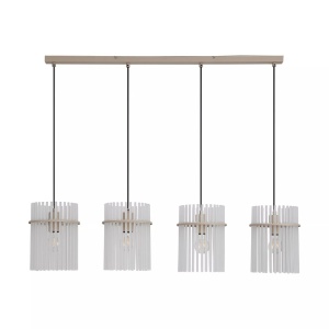 Lustra cu 4 pendule metal sand, tije din sticla Swizzle - Img 3