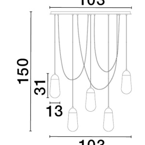 Lustra cu 5 Pendule design minimalist BLAKY 121951 universul-luminii.ro