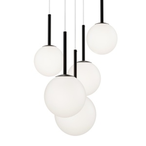 Lustra cu 5 pendule design modern Basic form negru 118731 universul-luminii.ro