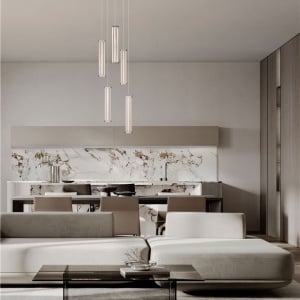Lustra cu 5 pendule LED 2700K PHEME nickel satinat - Img 9