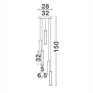 Lustra cu 5 pendule LED 3000K PHEME nickel satinat - Img 7