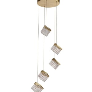 Lustra cu 5 pendule LED Cuboid 624661 universul-luminii.ro