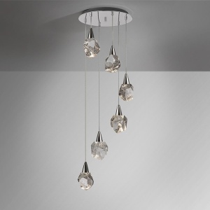 Lustra cu 6 Pendule LED design modern decorativ Aquaria crom 109951 universul-luminii.ro