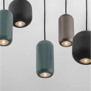 Lustra cu 6 pendule metal negru, maro, verde MARLIN 625951 universul-luminii.ro
