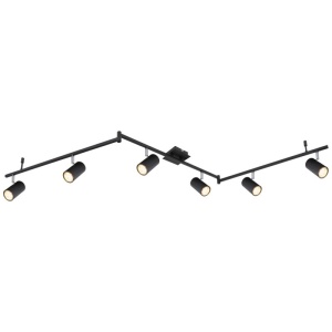 Lustra cu 6 spoturi directionabile design modern ROBBY negru mat
