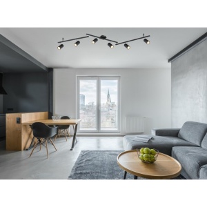 Lustra cu 6 spoturi directionabile design modern ROBBY negru mat - Img 2