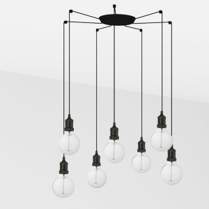 Lustra cu 7 Pendule design minimalist Art negru