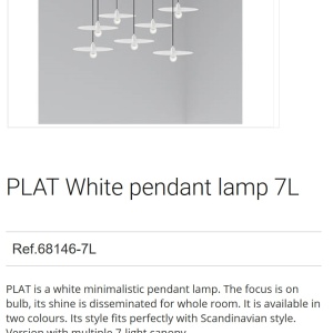 Lustra cu 7 Pendule design modern PLAT alb 92091 universul-luminii.ro