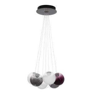 Lustra cu 7 pendule LED din sticla colorata SILENZIO 632071 universul-luminii.ro