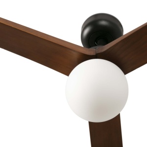 Lustra cu Ventilator aplicat tavan cu telecomanda KLIM L 150cm, negru/ nuc - Img 4