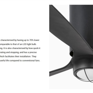Lustra cu Ventilator si telecomanda MINI TUBE M LED negru mat 215581 universul-luminii.ro