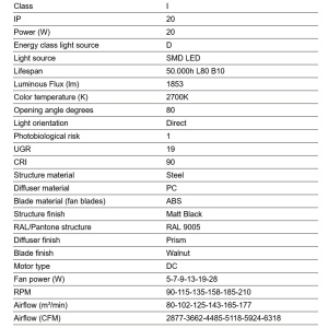 Lustra cu Ventilator si telecomanda PUNT TAK M negru/nuc 2700K - Img 3