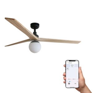 Lustra cu Ventilator Smart sisitem Tuya cu telecomanda KLIM L 150cm, negru/ pin