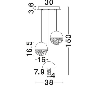 Lustra decorativa cu 3 pendule LED 3000K DORIN - Img 8