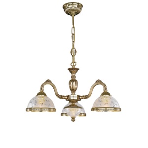 Lustra design clasic cu 3 brate din alama si sticla 6202 102031 universul-luminii.ro