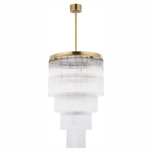 Lustra design LUX diametru 45cm din alama decorata cu sticla Filago