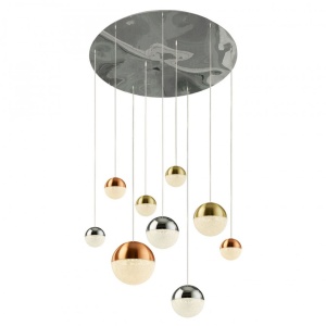 Lustra design modern cu 9 pendule LED Planets 9 4519-9 SRT
