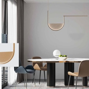 Lustra design modern LED DECO auriu/ sampanie - Img 3
