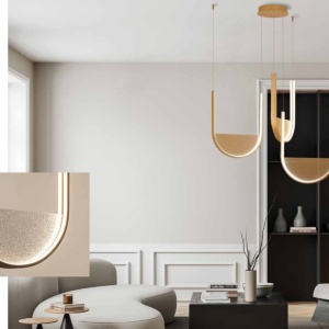 Lustra design modern LED DECO auriu/ sampanie - Img 4