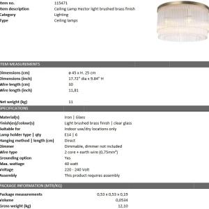 Lustra dimabila design elegant LUX Hector, alama 115471 HZ 198801 universul-luminii.ro