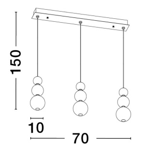 Lustra dimabila moderna cu 3 pendule LED FLEA 213551 universul-luminii.ro
