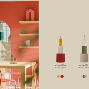 Lustra din ceramica design italian arhitectural Metra - Img 3
