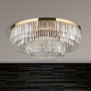 Lustra LED aplicata cristal design elegant lux PRISM D-95cm aurie 24K - Img 3