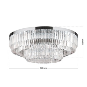 Lustra LED aplicata cristal design elegant lux PRISM D-95cm crom - Img 9