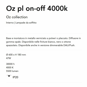 Lustra LED aplicata design circular Oz pl d60 on-off 4000k alba - Img 4