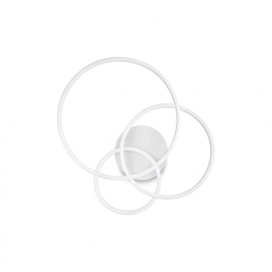Lustra LED aplicata design geometric circular FRAME PL alba