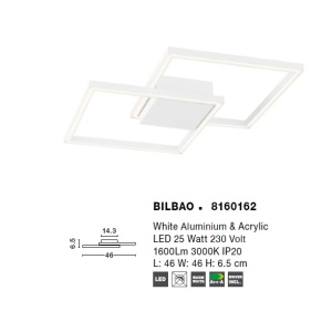 Lustra LED aplicata design modern geometric BILBAO 25W alba NVL-8160162 - Img 3