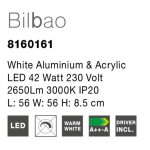 Lustra LED aplicata design modern geometric BILBAO 42W alba NVL-8160161 - Img 5