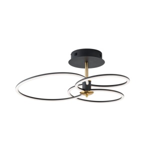 Lustra LED aplicata stil minimalist CHARLOTTE negru/auriu - Img 4