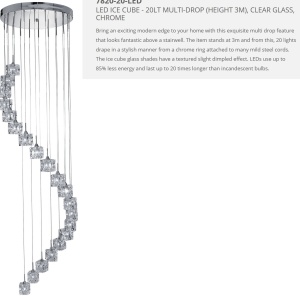 Lustra LED casa scarii design modern Ice Cube H-3M 7820-20-LED SRT - Img 6