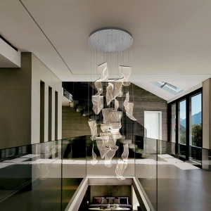 Lustra LED casa scarii design ultra-moderna Velos crom 48721 universul-luminii.ro