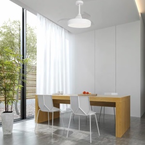 Lustra LED CCT cu ventilator si telecomanda ALASKA aspect lemn MA-8753 247361 universul-luminii.ro