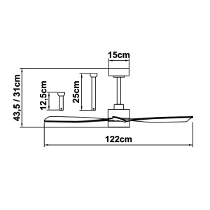 Lustra LED CCT cu ventilator si telecomanda THAI negru/ aspect lemn MA-8716 247261 universul-luminii.ro
