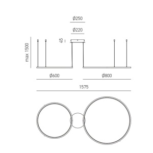 Lustra LED circulara cu 2 inele 80/60cm ERIKA 146671 universul-luminii.ro