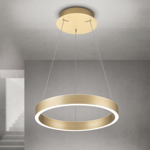 Lustra LED circulara iluminat sus si jos KOLK auriu periat 40cm - Img 7