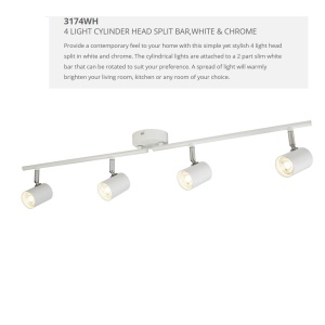 Lustra LED cu 4 spoturi directionabile Rollo alba 3174WH SRT 74751 universul-luminii.ro