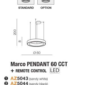 Lustra LED cu telecomanda design circular MARCO 60 CCT BK 120111 universul-luminii.ro