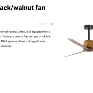 Lustra LED cu Ventilator aplicat tavan cu telecomanda WEAVER M Black/walnut - Img 2